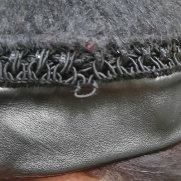 Norma Canada Dyed Fox Fur Hat Black Winter Alpaca Wool Leather Womens Vintage - Picture 11 of 12